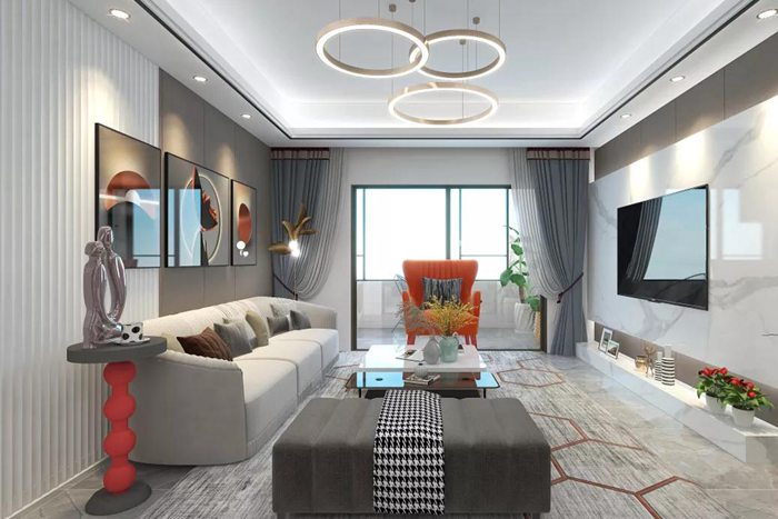现代简约的珠海新房装修设计，艺术氛围包裹了整个空间